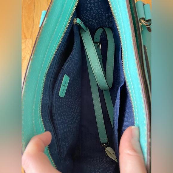 Kate Spade 12.5 inch teal handbag - Picture 5 of 9